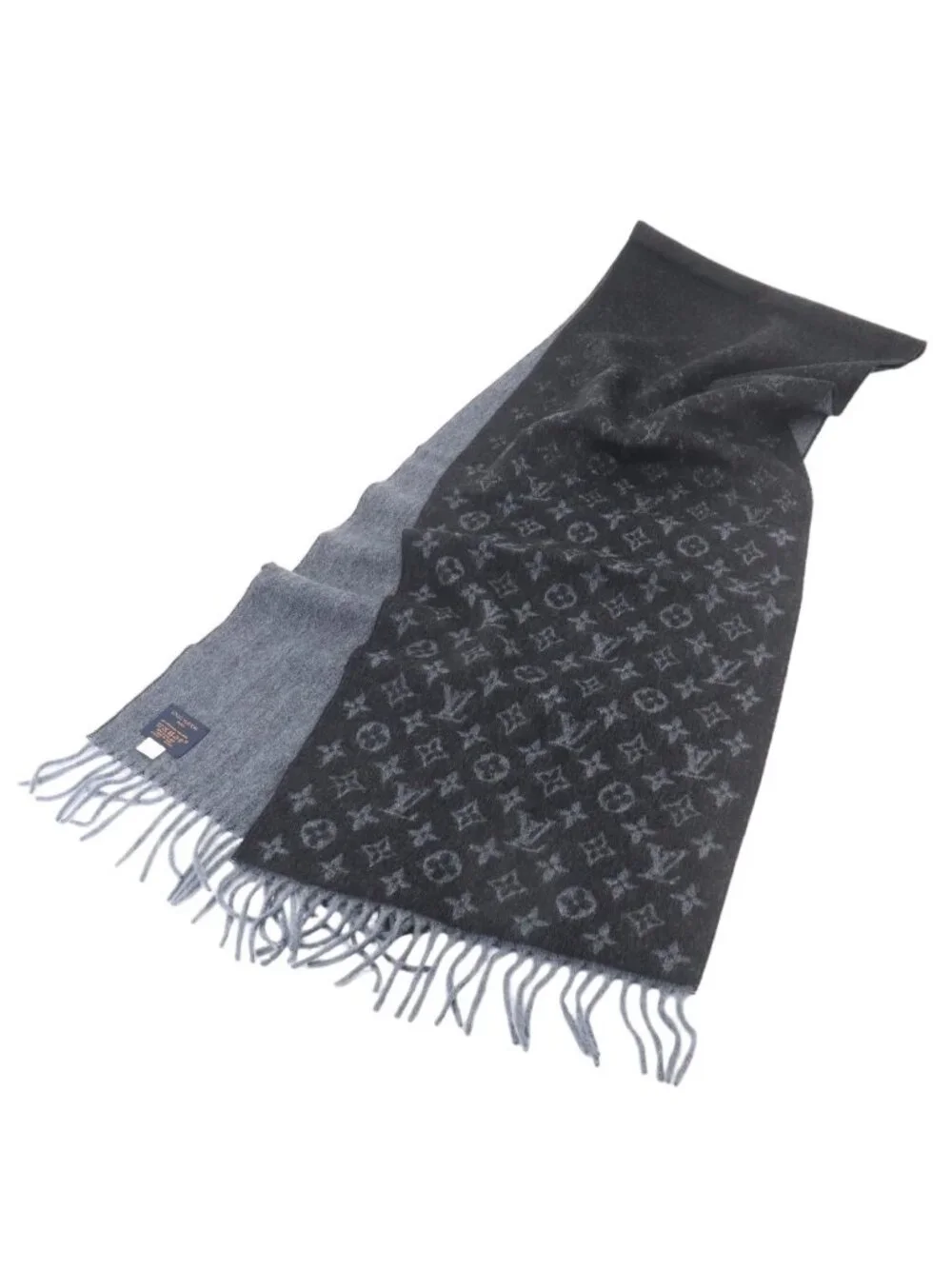 Louis Vuitton Scarf Monogram Gradient Wool Cashmere Noir Winter